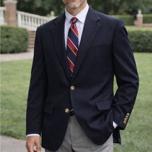 Brooks Brothers Super 120's Black Men's Blazer Loro Piana 100% Wool Buttons 45R